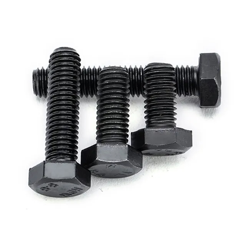 Baut hex oksida hitam dengan mesin cuci pegas