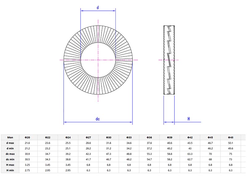 Double Layer Self Locking Washer Double Layer Self Locking Washer